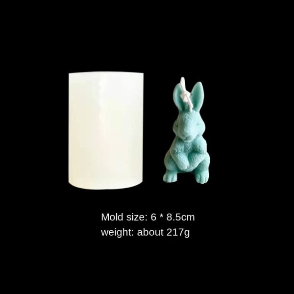 Silikonform 3D 3D Søt Månekanin Silikonform Insstil Hjem Ornamenter Aromaterapi Stearinlys Baking Kakeform Twist rabbit