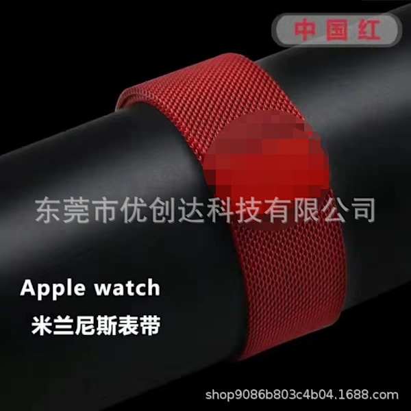 Klockarmband för Apple Watch iWatch 22mm platt huvud med snabbfäste röd