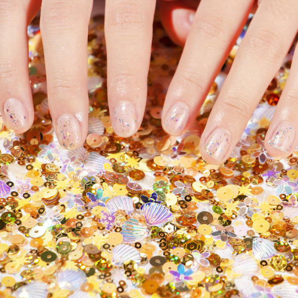 Nageldekorationer för Nail Art Sjöstjärna Snöflinga Blandade paljetter Shooting Rekvisita Nagelmatta POT-61 sequins nail pad POT-61-03