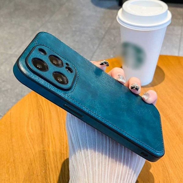 Fodral för iPhone15 Qingshan Dai K1a \"Äkta Läder Fodral\" Business Retro Runt Hål Läcker Crea