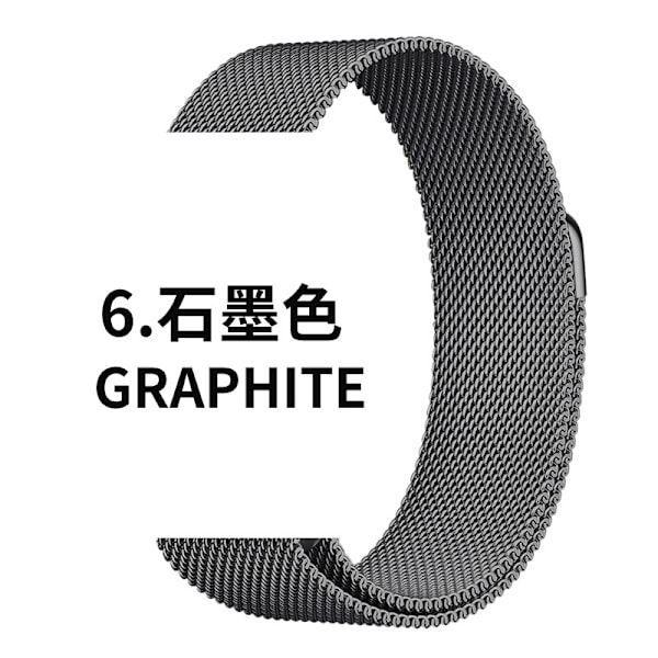 Kellon ranneke Apple Watch iWatch -kelloon Soveltuu: 1-9 sukupolvi/SE 42/44/45/49mm 6 Grafiitti