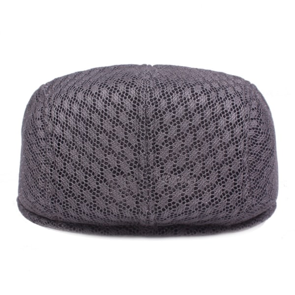 Baskerhatt Mesh Cap och Dam Vår- och Sommar Retro Peaked Cap Medelålders Mesh Cap Ungdomssolhatt Black M（56-58cm）