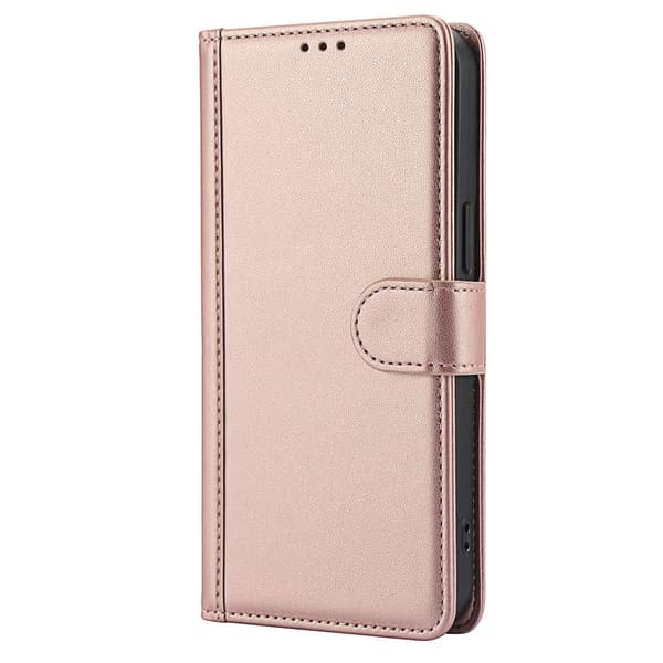 Etui til iPhone 16 Plus champagnefarget lær flip