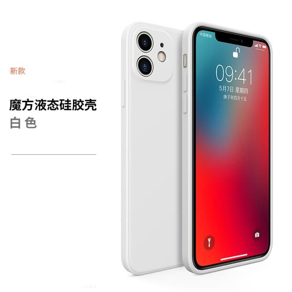 Etui til iPhone 17 Pure White Cube Flytende Silikon Full Dekning