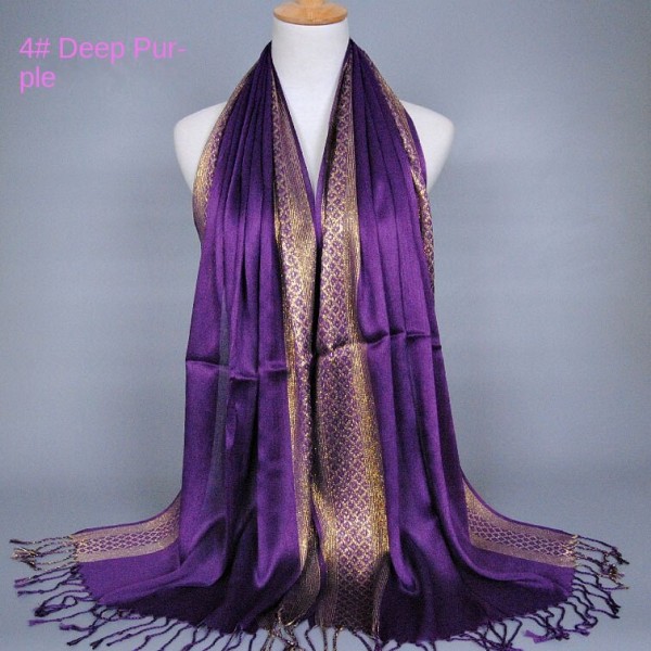 Kvinder tørklæde sjal forår og efterår kvast sjal fortykket Deep Purple 180-60cm