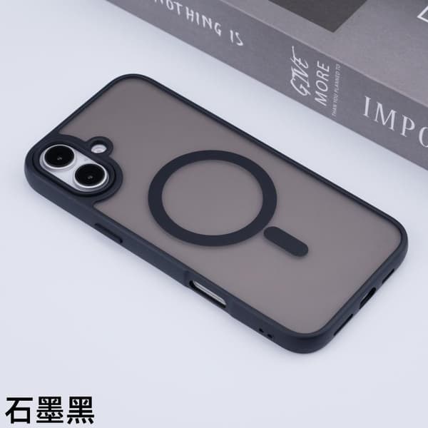 Etui til iPhone 17 Klassisk Sort Magnetisk Hud-Touch Gennemsigtig Blød Farve Mat