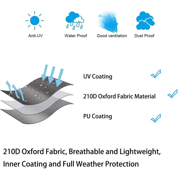 Patio sateenvarjon cover vedenpitävä ulkokäyttöön tarkoitettu cover vetoketjulla 6 koolle ulokesateenvarjon päälliset 280cm