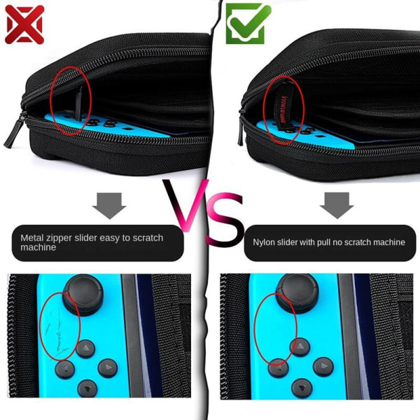 Til Nintendo Switch Opbevaringstaske Game Card Fire-hjørnet Taske Switch OLED Eva Host Beskyttelsestaske switch oled Black