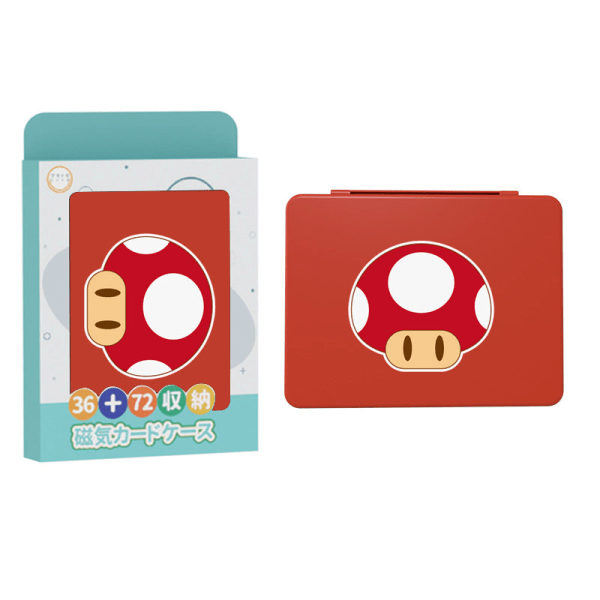 Nintendo Switch 36 Card Game Card Game Card Magneettinen säilytyslaatikko, suurikapasiteettinen NS-pelikone Mario mushroom-shaped