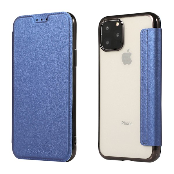 Fodral för iPhone 13mini Safirblå kortplats läder flip elektroplätering PU transparent