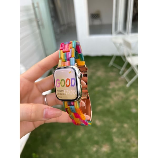 Kellon ranneke Apple Watch iWatch S10 46mm 42/44/45/49mm universaali sateenkaaren karkkiväri