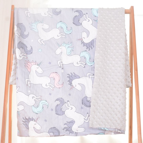 born Beanie Blanket Baby's Blanket Airable Cover Deksel Teppe Dobbeltlags beroligende pledd Sommer ren bomull Gray Horse 110*160cm