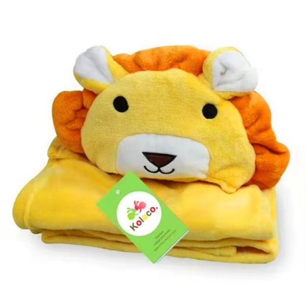 Flanell badehåndkle for barn Badekåpe Cartoon Cape Cloak Babys Teppe Klem Teppe Little Lion 100X70cm