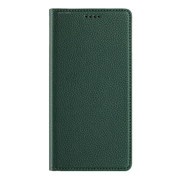 Fodral för iPhone14promax påfågelgrön solid lychee-mönster multi-kort läder magnetisk plånbok