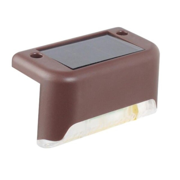 4/8/12/16 stk Solar Step Lights Utendørs Vanntett Solar Stair Lights Solar Powered Dekklys Veranda Dekk Trinn Uteplass Trapper brown case white 12pcs