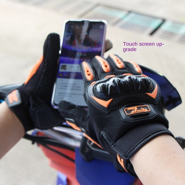 Kvinder Mænd Cykelhandsker Touch Screen Ridning Beskyttende anti-fald off-road handsker Black XL