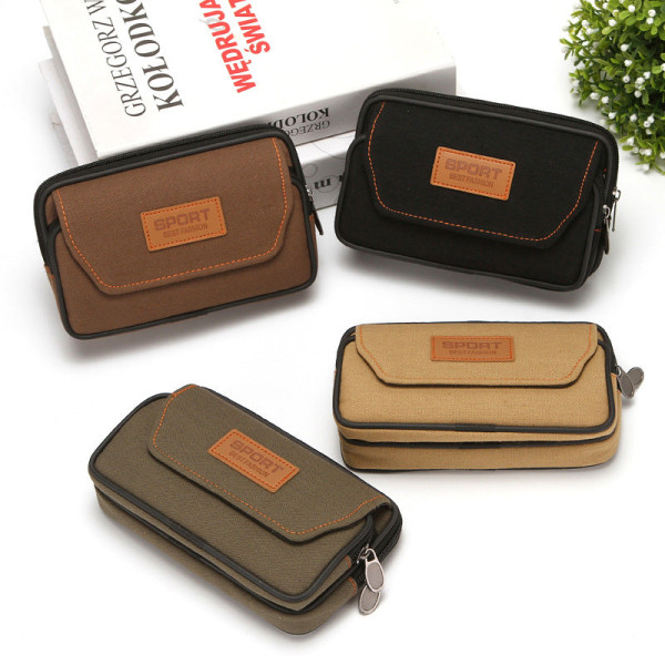 Män kvinnor Fanny Pack midjeväska 6,5-tums mobilbälte Slitstarkt byggarbetsplats Bälte Phone case Vertical green