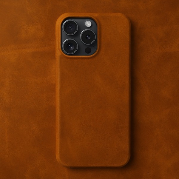 Fodral för iPhone 13 Pro Crazy Horse Läder Rödbrun Korn Anti-fall