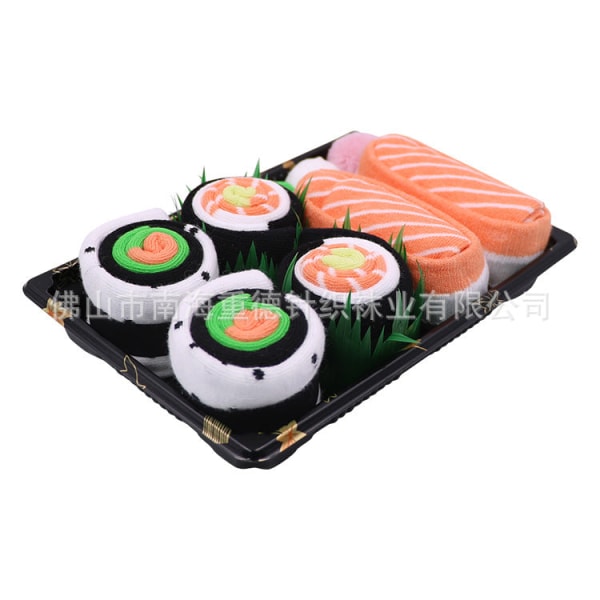 Trendy 3D-printede Voksenstrømper til mænd og kvinder Sushi Knæhøje sportsstrømper 3 par 3 pairs in box Average Size