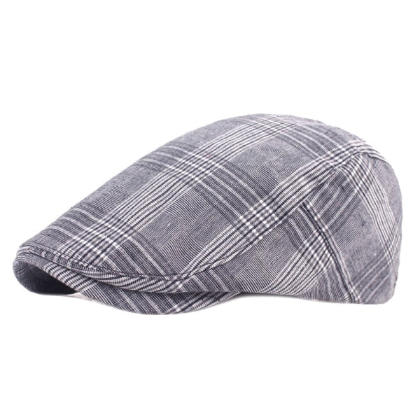 Baret Hat Kunstnerisk Ung Baret Gammel Peaked Cap Retro Casual Hat Advance Hatte Mænds og kvinders hatte Gray Blue Adjustable
