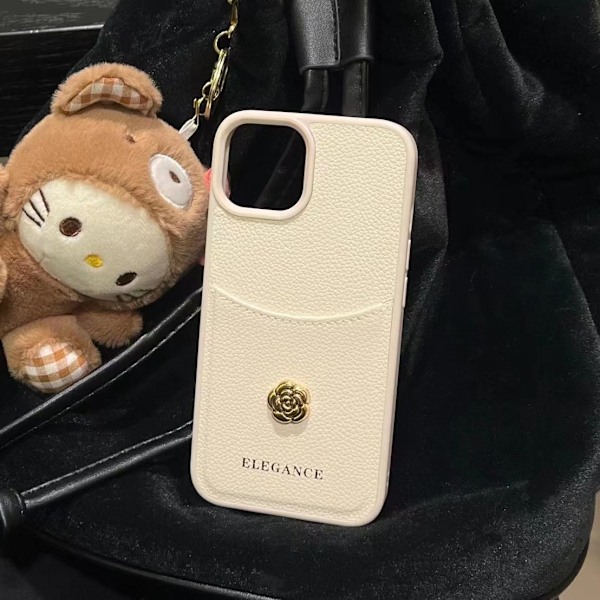 Kotelo iPhone 13pro max -puhelimelle, nahkainen korttipaikka, kamelia valkoinen, japanilainen ja korealainen täyspaketti, englanti
