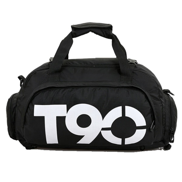 Sports Rejserygsæk Herrerem Skoopbevaring Crossbody kortdistance bagagetaske Black bag white T9