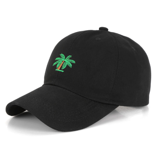 Baseballcap 2022 vår og sommer solbeskyttelse broderi fritid Coconut Black Adjustable