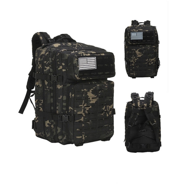 Rygsæk Camouflage American Sports Outdoor Mountaineering Bag Black CP