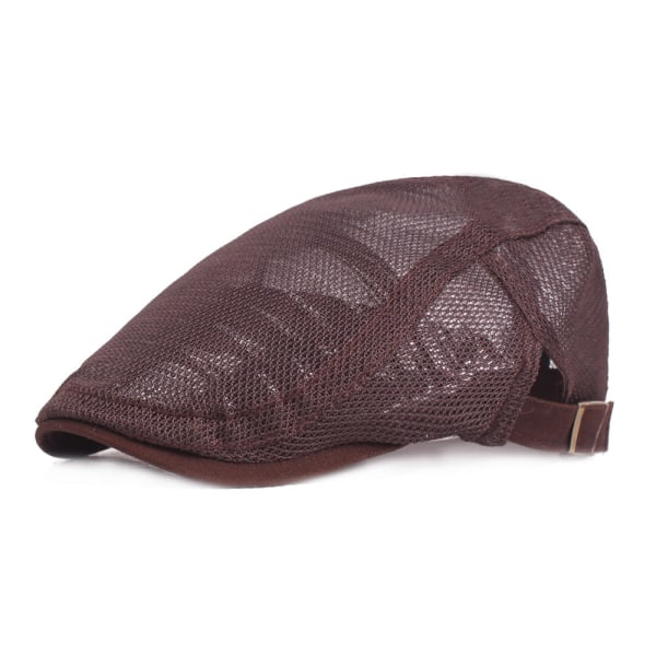 Beret Hat Herre og Dame Mesh Peaked Cap Vår og Sommer Pustende Solsikker Kunstnerisk Ungdom Beret Mann Hat Brown Adjustable