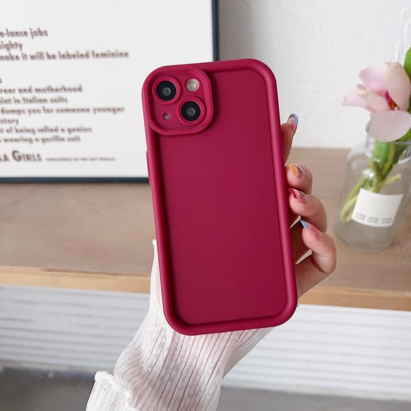 2 stk. Etui til iPhone 17 PRO MAX Burgunder Solid Emery Farge