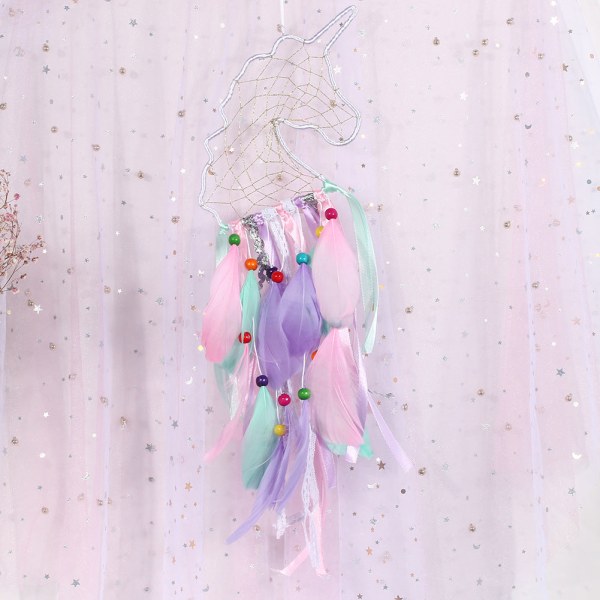 Wind Chimes Unicorn Dreamcatcher Sødt farverigt Unicorn Home Wrapped lamp