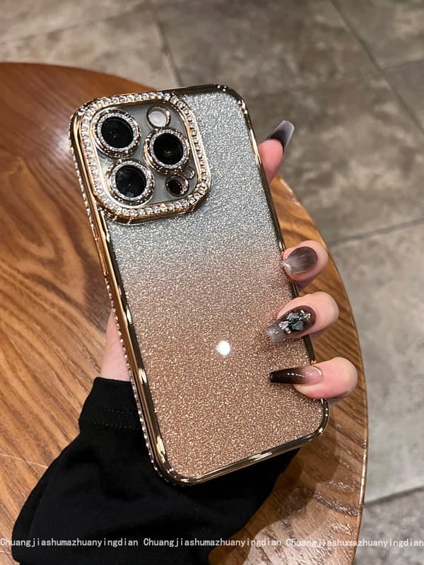 Etui til iPhone 17 Elektroplettert Diamantkant [Gradient Gull]