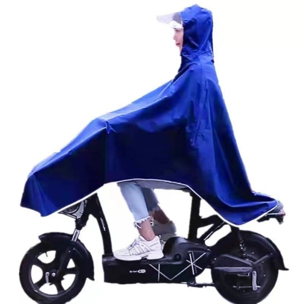 Regnrock Regndräkt Sommar Elmotorcykel Extra Large Riding Long Anti-Rainstorm 10XL normal blue Color