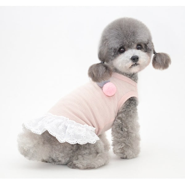 Lemmikkien vaatteet Kevät ja kesä Uudet kissan hame koiranvaatteet Pink L