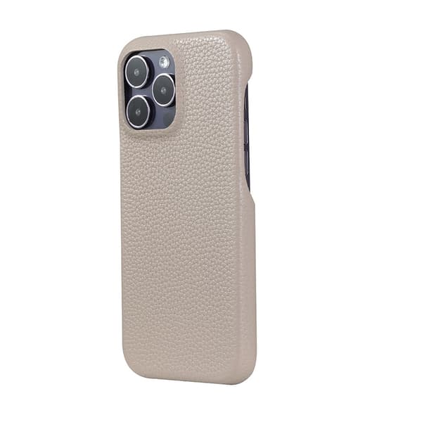 Etui til iPhone 15 Pro Grått lychee-mønster solid PU-lær anti-fall
