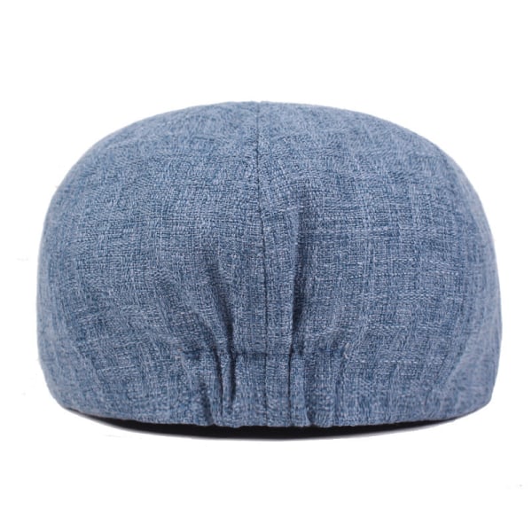 Beret Hat Bomull og Lin Beret Peaked Cap Retro Distressed Advance Hats Outdoor Tourist Hat Monokrom Beret Blue M（56-58cm）