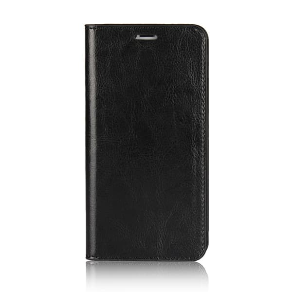 Etui til iPhone 16 Pro Max sort crazy horse læder