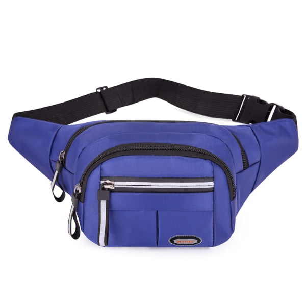 Män kvinnor Fanny Pack Midjeväska Mode Löpning Personlig Mobiltelefon Flerlagers bröstkassa Bälte Män Dark Blue