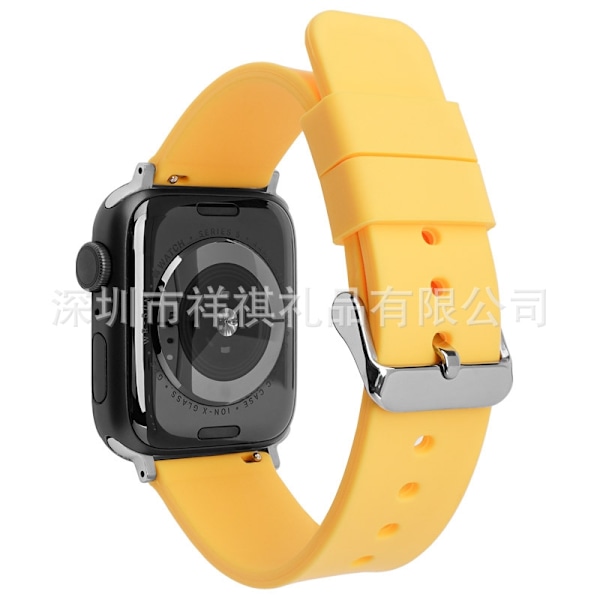 Klockarmband för Apple Watch iWatch 42/44/45/49mm gul-silver spänne