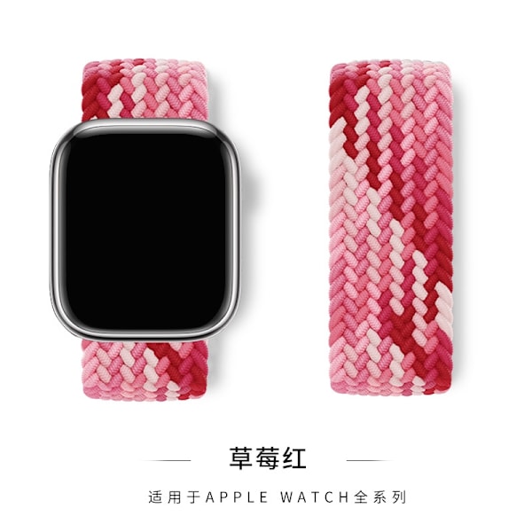 Klockarmband för Apple Watch iWatch 38/40/41/42mm XS storlek Jordgubbsröd