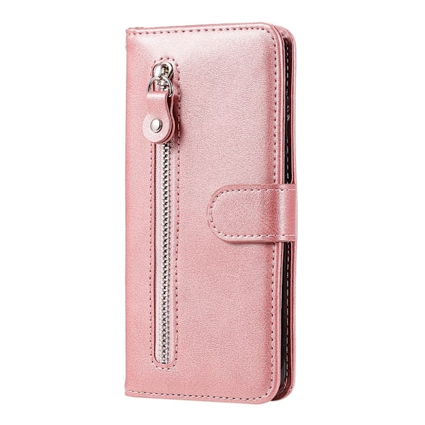 Etui til iPhone 14 Rosaguld Kalveskindsstruktur Lynlås Læder Etui Solid Kreativ