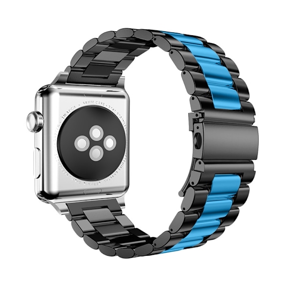 Urrem til Apple Watch iWatch Interface 38-40-41mm s10-42mm Tre perler - sort og blå kant sand spray