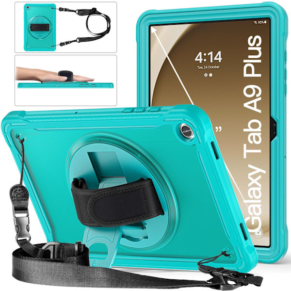 Stilig etui for iPad mini 6/mini 7 Lyseblå Multifunksjonell Håndstropp