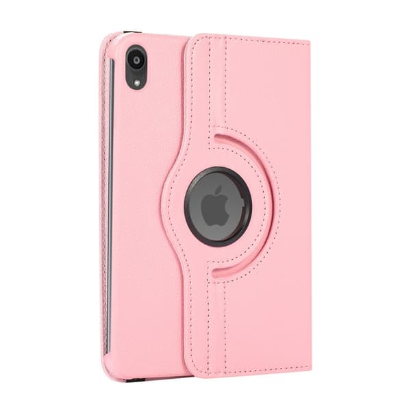 Stilfuldt etui til iPad mini 4/5 pink lychee tekstur roterende læder Pink