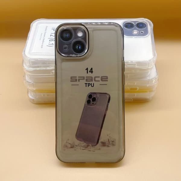 2 stk. Etui til iPhone 17 Pro Gjennomsiktig Grå TPU Space Myk Støtsikker