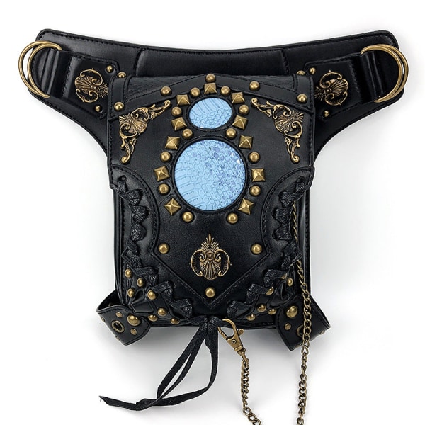 Menn kvinner Fanny Pack midjeveske Steampunk One-Soulder Crossbody Chain Dame Herremote As shown in the figure