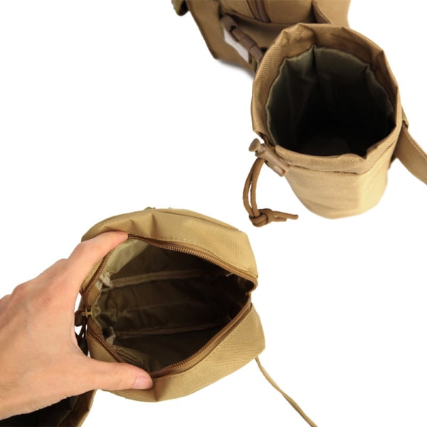 Fanny Pack Løpebelte Midjeveske Organizer Taktisk multifunksjonell vannkoker Khaki 18*13*9（CM）