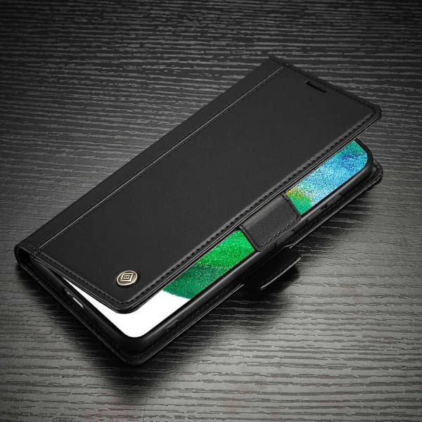 Etui til iPhone 16PLUS sort magnetisk læder business flip stand