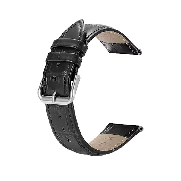 Urrem til Apple Watch iWatch 38-40-41mm EC-Bambusmønster sort-sølvfarvet spænde med fjederstift
