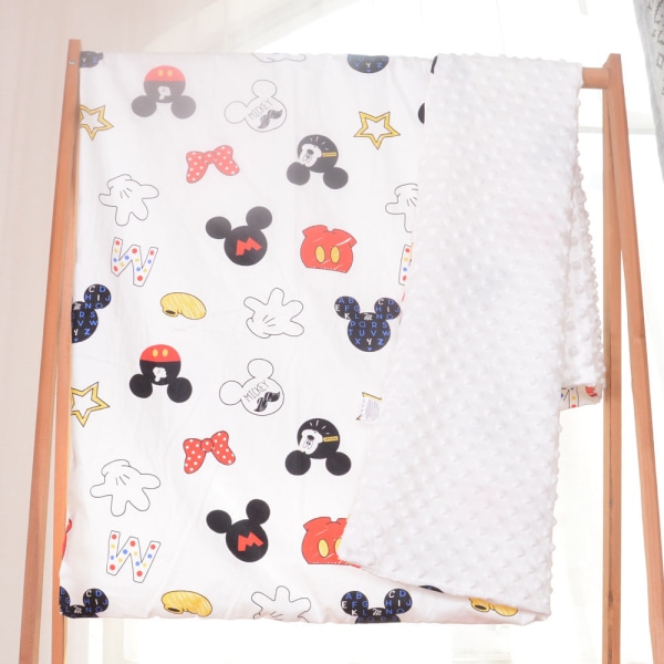 born Beanie Blanket Baby's Blanket Airable Cover Cover Tæppe Dobbeltlags beroligende Tæppe Sommer Ren Bomuld Mickey 80*110cm